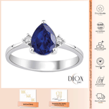 8k - 14k - 18k Gold | Oval Cut Blue Sapphire Gemstone Elegant Ring
