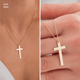 14k Gold | Cross Engraving Necklace