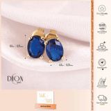14k Gold | Sapphire Oval Stud Earrings