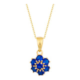14k Gold | Sapphire Hexagon Flower Necklace