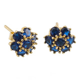 14k Gold | Tuquoise Hexagon Flower Stud Earrings