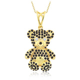 14k Gold | Teddy Bear Necklace With Gemstones
