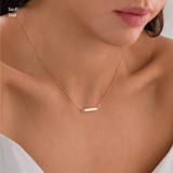 14k Gold | Horizontal Bar Cremation Urn / Ash Holder Necklace