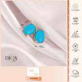 14k Gold | Turquoise Oval Stud Earrings