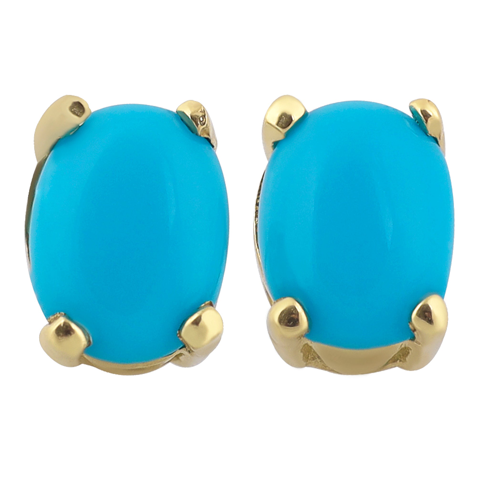 14k Gold | White Opal Oval Stud Earrings