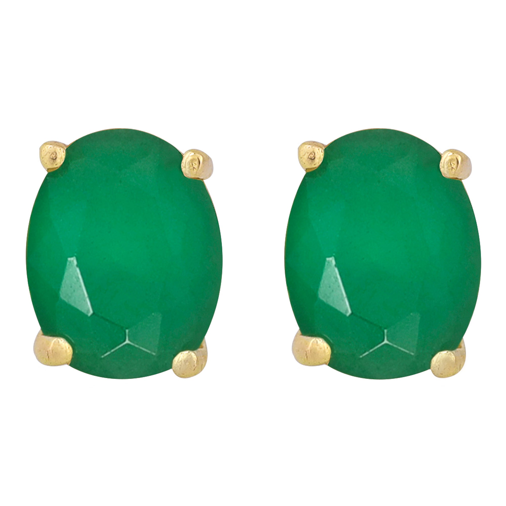 14k Gold | Sapphire Oval Stud Earrings