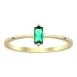14k Gold | Minimalist Baguette Cut Clear Zircon Ring